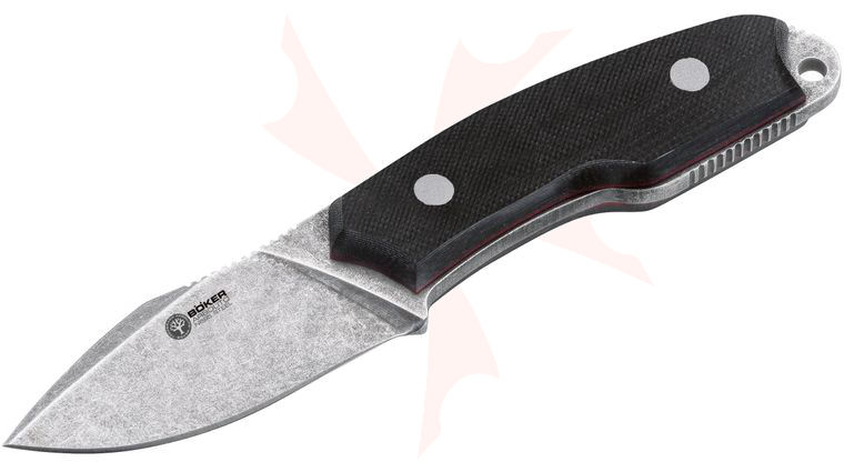 Boker Arbolito El Heroe Fixed 3 inch N695 Stonewash Blade, Micarta Handles