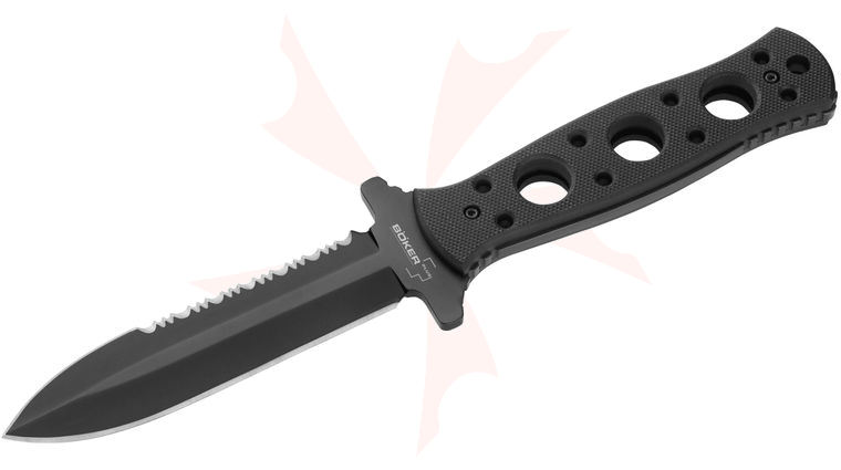 Boker Plus Steel Mariner Fixed 4 inch Double Edge Blade, G10 Handles, Kydex Sheath