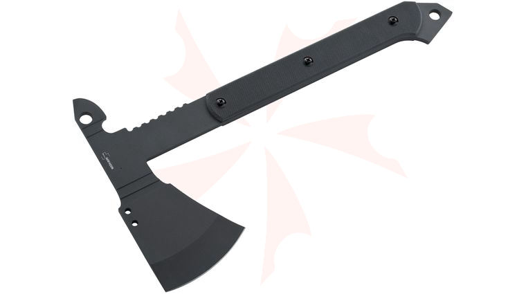 Boker Plus Vox T-Hawk Tactical Tomahawk 13.75 inch Overall, Black SK-5 Carbon Steel, Nylon Sheath