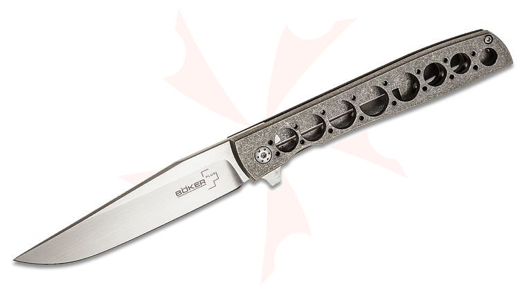 Boker Plus Brad Zinker Urban Trapper Grand Flipper 3.81 inch VG10 Satin Plain Blade, Titanium Handles