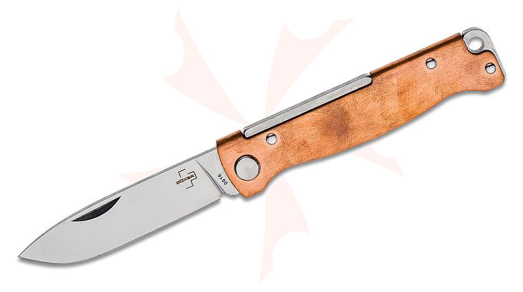 Boker Plus Atlas Pocket Knife 2.64 inch Stainless Steel Blade, Burnished Copper Handle