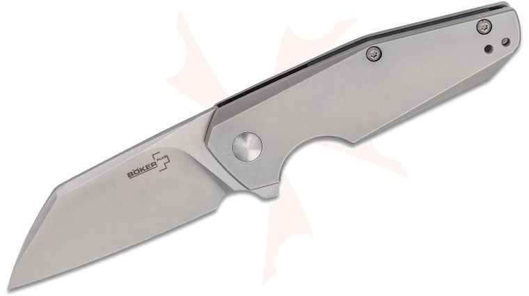 Boker Plus Philippe Jourget Petit Flipper Knife 2.8 inch D2 Satin Wharncliffe Blade, Stainless Steel Handles