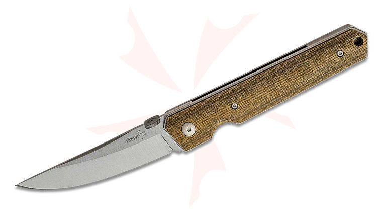 Boker Plus Burnley Kwaiken Folding Knife 3.5 inch Blade, Micarta Handles