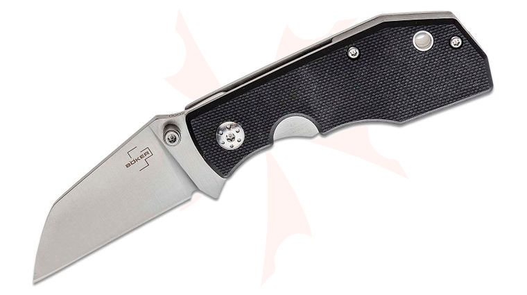 Boker Plus Joule Folding Knife 2.44 inch D2 Satin Wharncliffe Blade, Black G10 and Stainless Steel Handles