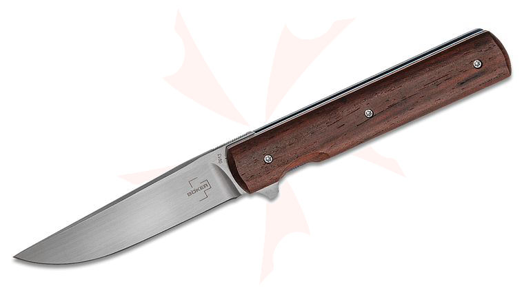 Boker Plus Brad Zinker Urban Trapper Linear Flipper Knife 3.27 inch VG-10 Satin Blade, Cocobolo Wood Handles