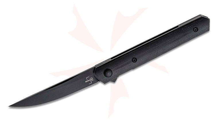 Boker Plus Burnley Kwaiken Air Mini Flipper Knife 3.07 inch VG-10 Black Blade, Black G10 Handles