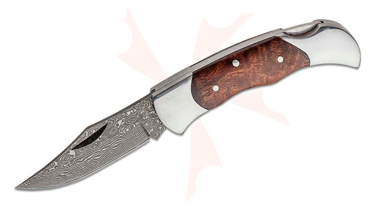 Boker Magnum Lady Lockback Folder 2 3/8 inch Damascus Blade and Wood Handle