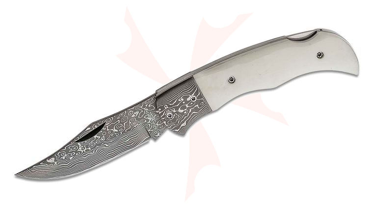 Boker Magnum Damascus Bone Folding Knife 3-1/8 inch Blade (01MB180DAM)