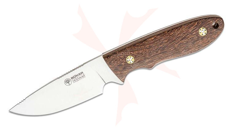 Boker Pine Creek Wood 3-5/8 inch Fixed Blade, Ebony Wood Handles, Jerry Lairson Design