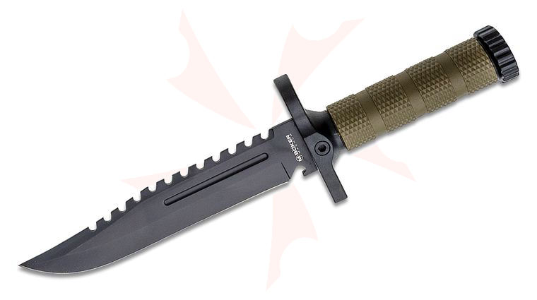 Boker Magnum M-Spec Survival Knife 7.87 inch Black Blade, Olive FRN Handles, Kydex Sheath