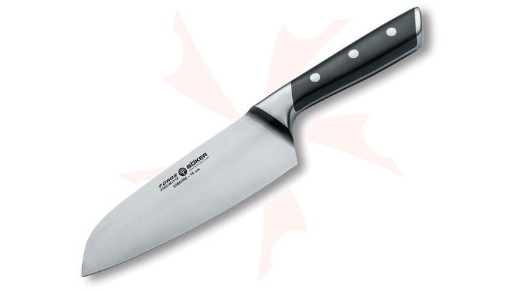 Boker Forge 6.25 inch Santoku Knife, Black Synthetic Handles