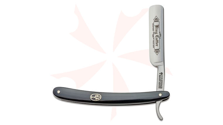 Boker King Cutter Straight Razor 5/8 inch Carbon Steel Blade, Black Synthetic Handles