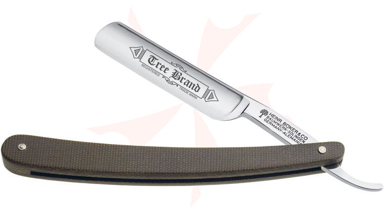 Boker Tree Brand Green Canvas Micarta Straight Razor 4/8