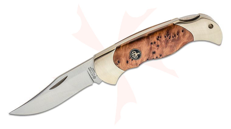 Boker Lockback Folding Hunter 3-1/8 inch Blade, Thuya Wood Handles