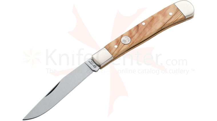 Boker Evergreen Series Special Edition Trapper with Olive Wood Handle 4-1/4 inch Closed 