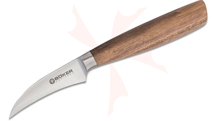 Boker Core Bird's Beak Peeling Knife 2.75 inch Blade, Walnut Wood Handle