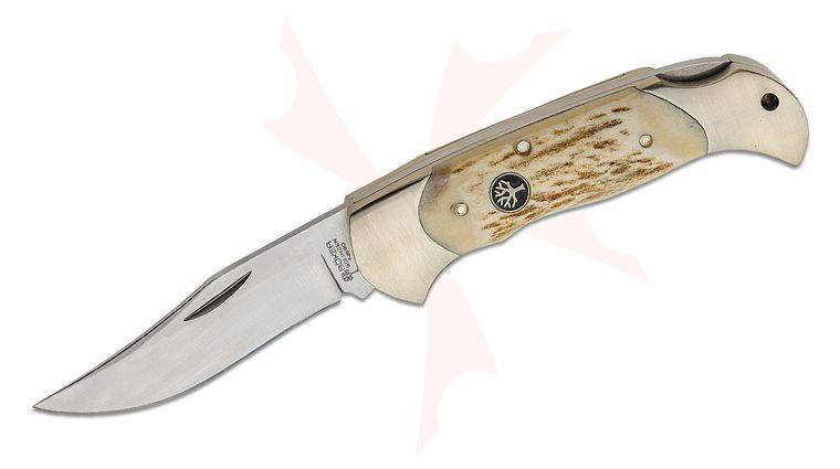 Boker Lockback Hunter Folding Knife 3-1/8 inch Blade, Stag Handles
