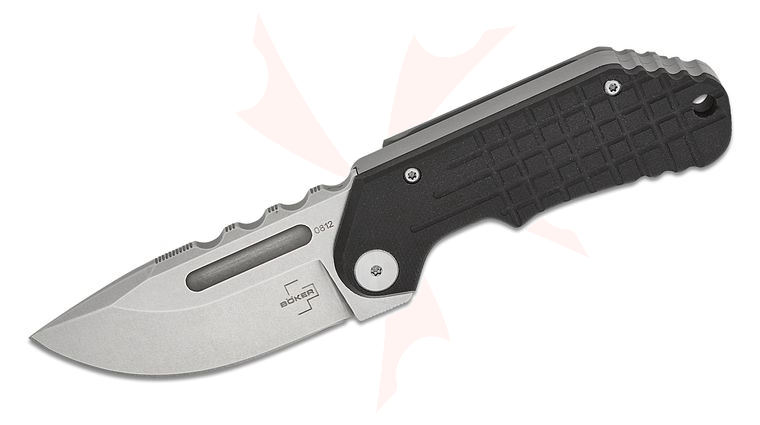 Boker Plus Dvalin Frame Lock Folding Knife 2.8 inch D2 Stonewashed Drop Point Blade, Black G10 and Stainless Steel Handles