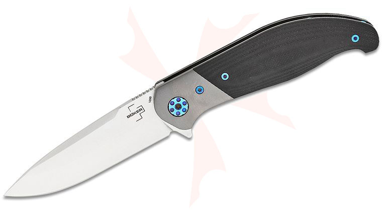 Boker Plus Undertow Flipper Knife 3.43 inch D2 Satin Drop Point Blade, Black G10 Handles with Steel Bolsters