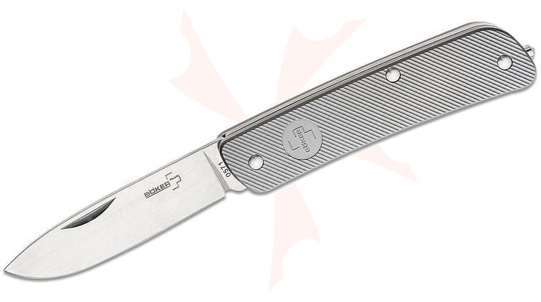 Boker Plus Tech-Tool 1 Pocket Knife 2.75 inch Drop Point Blade, Bead Blast Titanium Handles