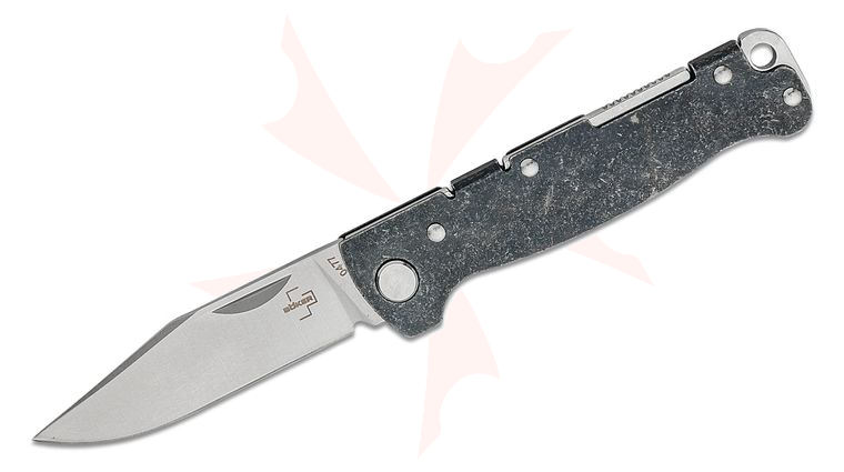 Boker Plus Atlas Backlock Pocket Knife 2.8 inch D2 Satin Clip Point Blade, Dark Stonewashed Stainless Steel Handle