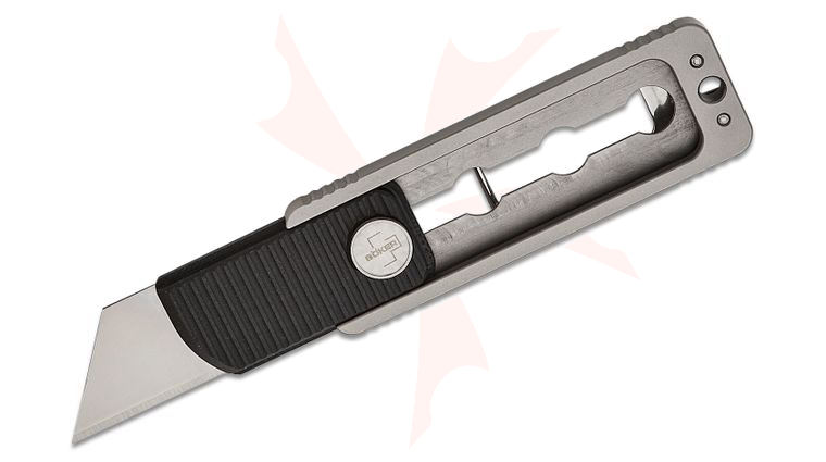 Boker Plus Cutweazle Utility Knife 1.18 inch Replaceable Utility Blade, Steel and Black G10 Handles