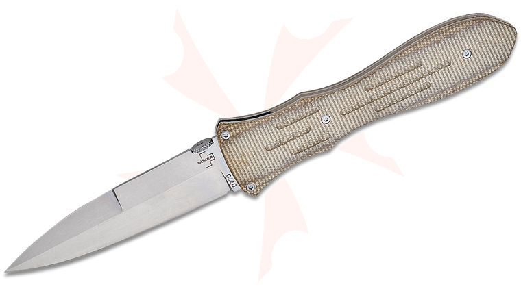 Boker Plus Chuck Gedraitis Atropos Folding Knife 4.13 inch VG-10 Stonewashed Spear Point Blade, Tan Micarta Handles