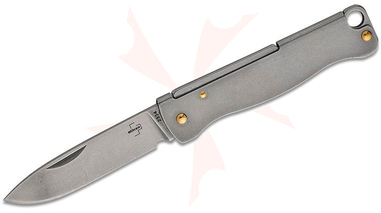 Boker Plus Atlas Mini Pocket Knife 1.65 inch Stainless Steel Blade, Stainless Steel Handle