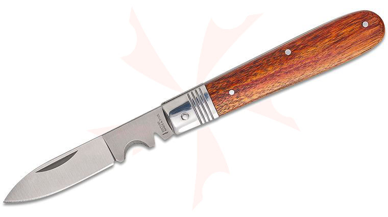 Boker History Knife and Tool Cable Slipjoint Folding Knife 3.39 inch Satin Pen Blade with Cable Stripper, Rosewood Handles with Steel Bolsters