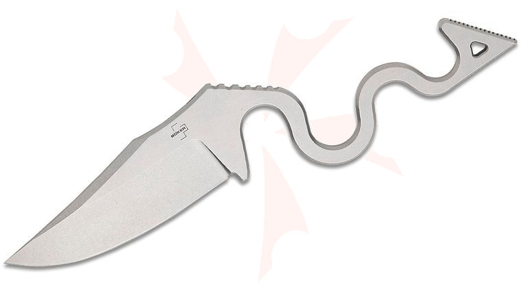 Boker Plus The Midgards Snake Fixed Blade Knife 4.52 inch D2 Stonewashed Clip Point Blade and Handle, One-Piece Construction, Kydex Sheath