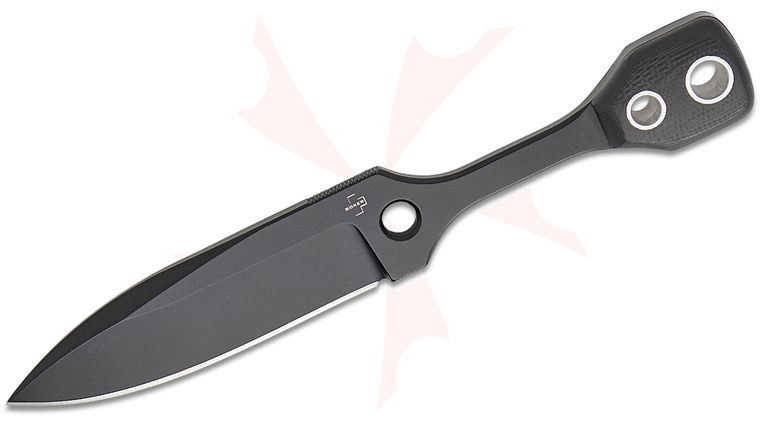 Boker Plus Fafo Fixed Blade Knife 3.81 inch 440C Black Spear Point Blade, Black G10 Handles, Kydex Sheath