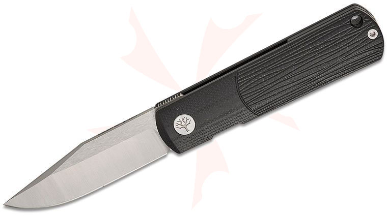 Boker BRLW Flipper Knife 2.56 inch CPM-MagnaCut Satin Clip Point Blade, Wood Grain Textured Black G10 Handles