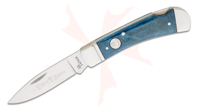 Boker Traditional Series 2.0 Gentleman's Lockback 2.95 inch D2 Satin Drop Point, Smooth Dark Blue Bone Handles