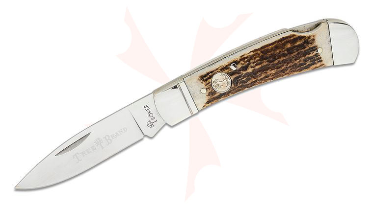 Boker Traditional Series 2.0 Gentleman's Lockback 2.95 inch D2 Satin Drop Point, Stag Handles