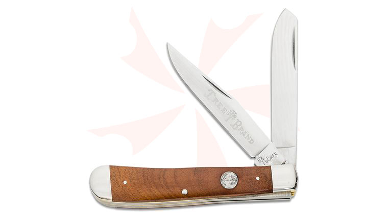 Boker Traditional Series 2.0 Trapper, Smooth Rosewood Handles with Nickel Silver Bolsters, D2 Blade 4.25 inch Closed