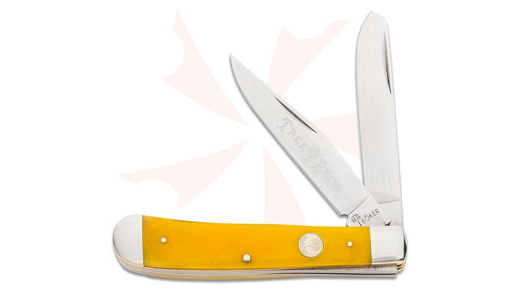 Boker Traditional Series 2.0 Trapper Smooth Yellow Bone Handles D2 Blade 4.25 inch Closed