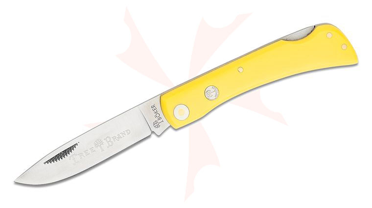 Boker Traditional Series 2.0 Small Range Buster, 3 inch D2 Satin Blade Yellow Delrin Handles