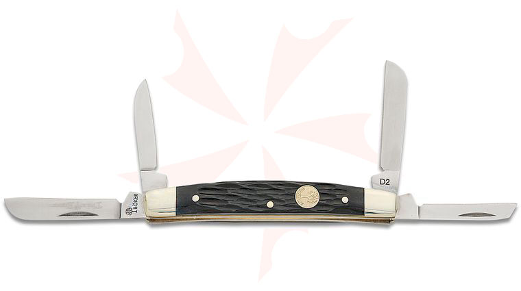 Boker Traditional Series 2.0 Congress Slipjoint Pocket Knife, 3.5 inch Closed, D2 Polished Blades, Black Jigged Bone Handles with Nickel Silver Bolsters