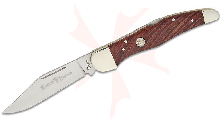 Boker Traditional Series 2.0 Folding Hunter Folding Knife 5.25 inch Closed, D2 Blade, Wood Handles, Leather Sheath
