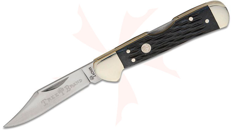 Boker Traditional Series 2.0 Copperhead Lockback Folding Knife 2.75 inch D2 Clip Point Blade, Black Jigged Bone Handles