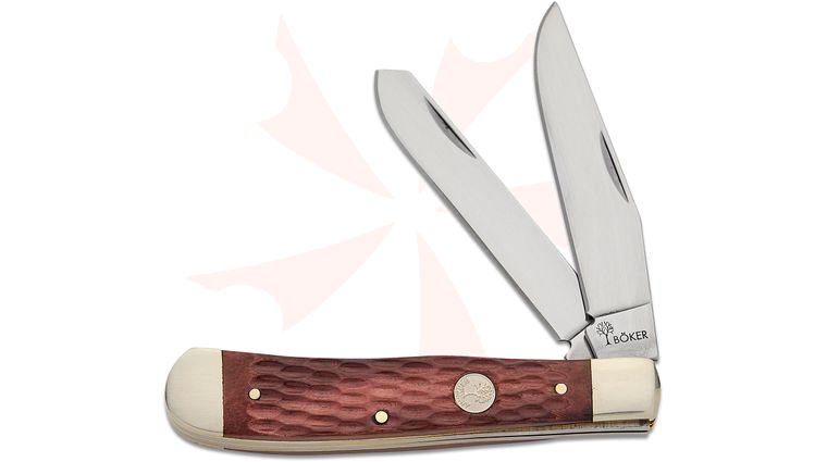 Boker Traditional Series 2.0 Trapper Jigged Brown Bone Handles 1095 Blade 4.25 inch Closed