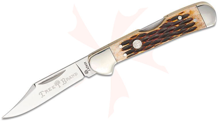 Boker Traditional Series 2.0 Copperhead Lockback Folding Knife 2.75 inch D2 Clip Point Blade, Amber Jigged Bone Handles