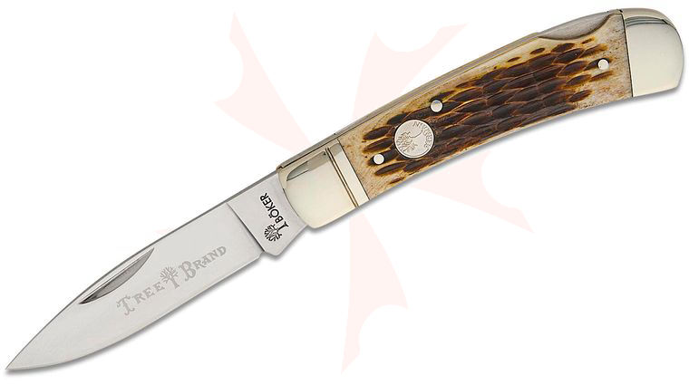 Boker Traditional Series 2.0 Copperhead Lockback Folding Knife 2.75 inch D2 Clip Point Blade, Amber Jigged Bone Handles