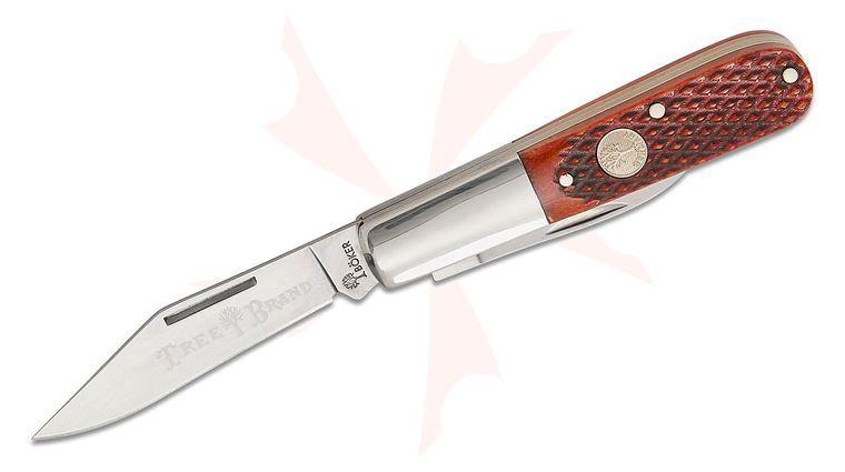 Boker Traditional Series 2.0 Barlow, Brown Checkered Bone Handles with Nickel Silver Bolsters, D2 Blade 3.25 inch Closed