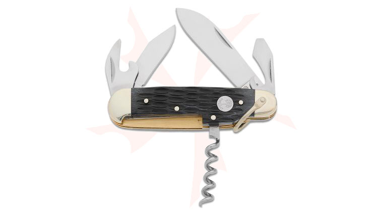 Boker Traditional Series Treebrand Camp Knife, Black Bone Handles, 3.5 inch Closed