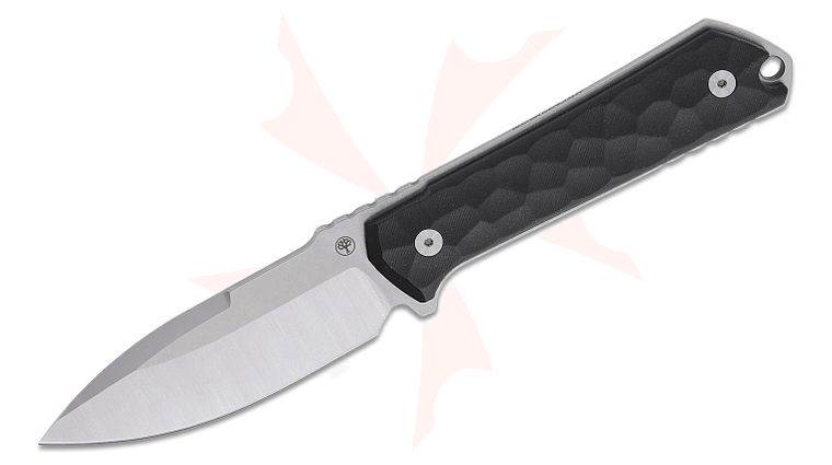 Boker Lucas Burnley Kiboku Fixed Blade Knife 2.95 inch RWL-34 Two-Tone Drop Point Blade, Black Diamond Richlite Handles, Kydex Sheath