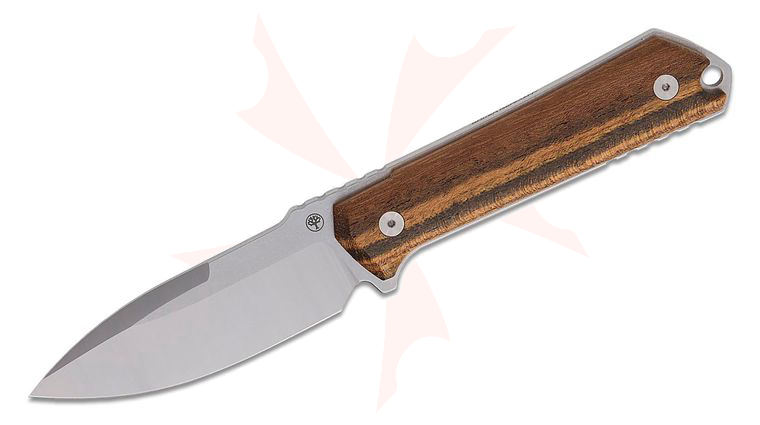 Boker Lucas Burnley Kiboku Fixed Blade Knife 2.95 inch RWL-34 Two-Tone Drop Point Blade, Bocote Wood Handles, Kydex Sheath