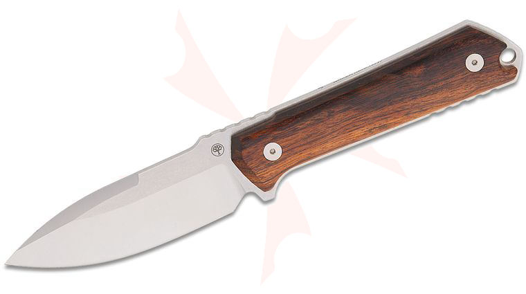 Boker Lucas Burnley Kiboku Fixed Blade Knife 2.95 inch RWL-34 Two-Tone Drop Point Blade, Desert Ironwood Handles, Kydex Sheath