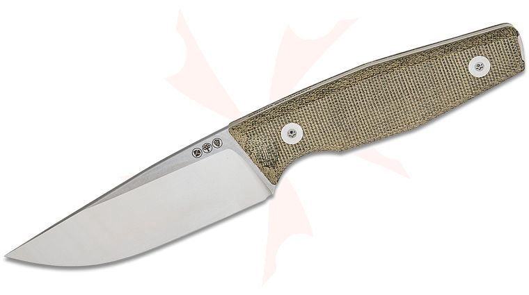 Boker Daily Knives AK4 Fixed Blade Knife 3.75 inch CPM-3V Satin Drop Point Blade, Green Canvas Micarta Handles, Kydex Sheath