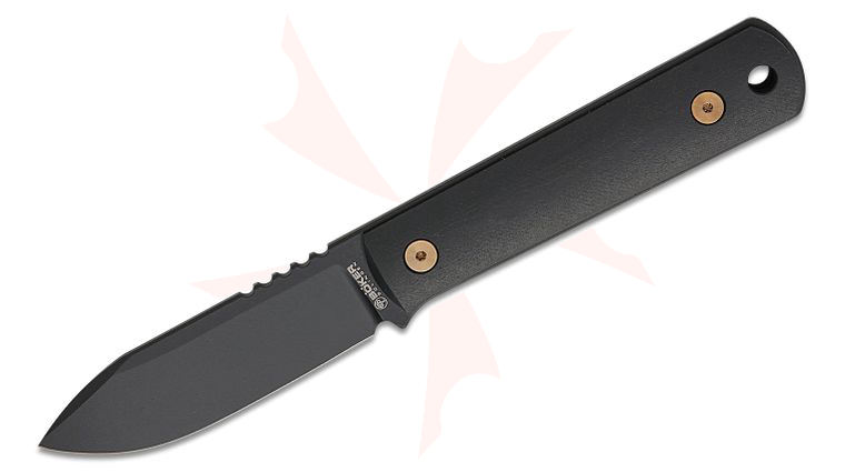 Boker Lucas Burnley Barlow BFF Packlite Stargaze Fixed Blade Knife 2.56 inch CPM-MagnaCut Satin Drop Point Blade, Removable Black Richlite Handles, Kydex Sheath with Clip